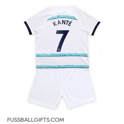 Chelsea Kante #7 Fußballbekleidung Auswärtstrikot Kinder 2022-23 Kurzarm (+ kurze hosen)
